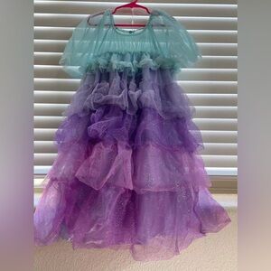 NEw Next Aqua Sheer Dress，little girl 130cm